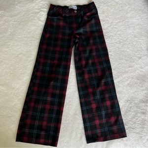 abercrombie kids size 9/10 high rise wide leg plaid pants